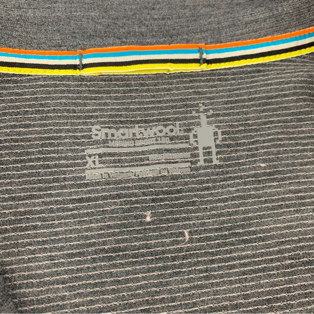 Smartwool Base Layer Long Sleeves Shirt 1/4 Zip Merino Sport 150 XL Gray Yellow - Picture 10 of 15